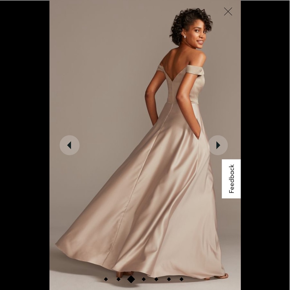 Off the shoulder bridesmaid dress